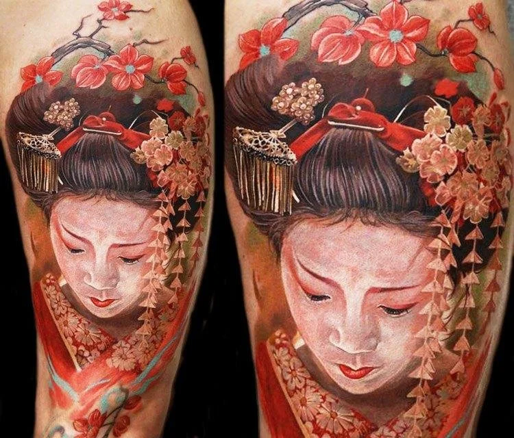 Geisha Tattoo Thigh